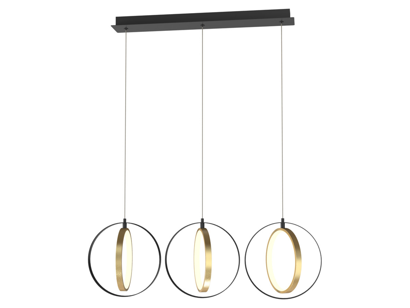 Lampa wisząca Valla ze ściemniaczem czarno-złota