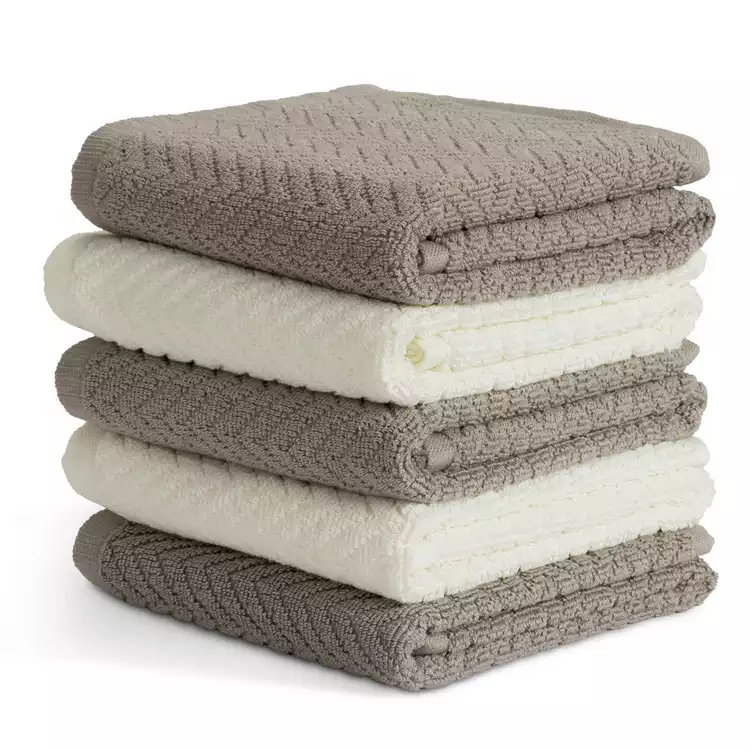 Habitat Zig Zag Pack of 5 Terry Tea Towels