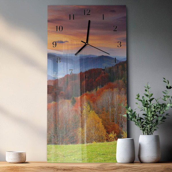 Cichy zegar 30x60 Perspektywy szklany ścienny