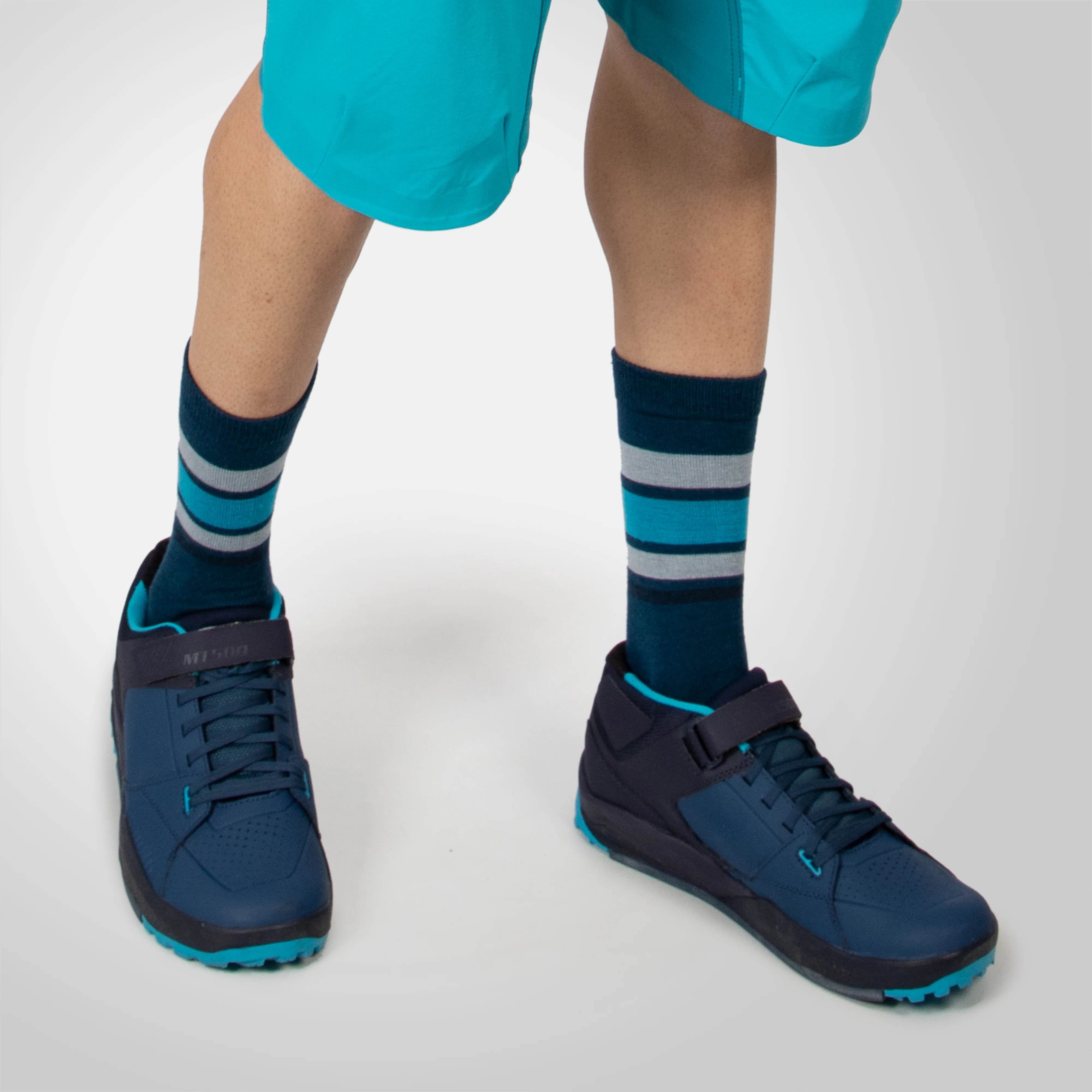 BaaBaa Merino Stripe Socks - Blueberry