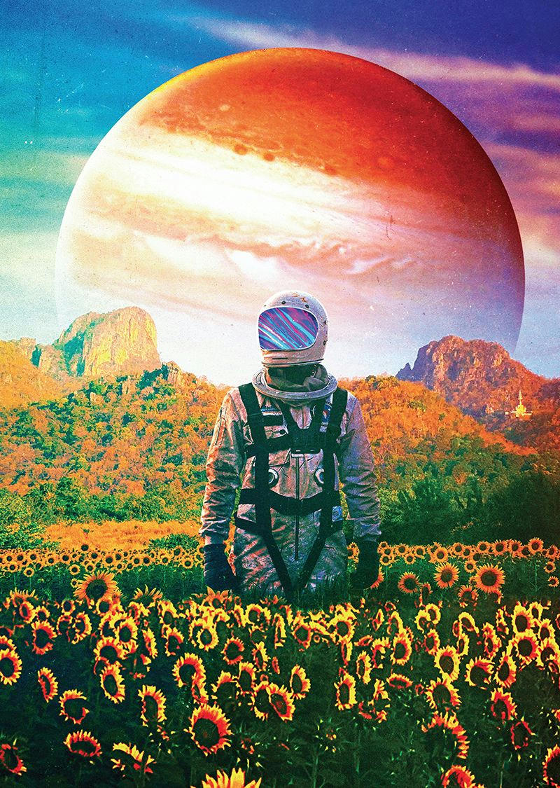 SCIFI ESPACE - Tableau métal the perpetually lost 32x45