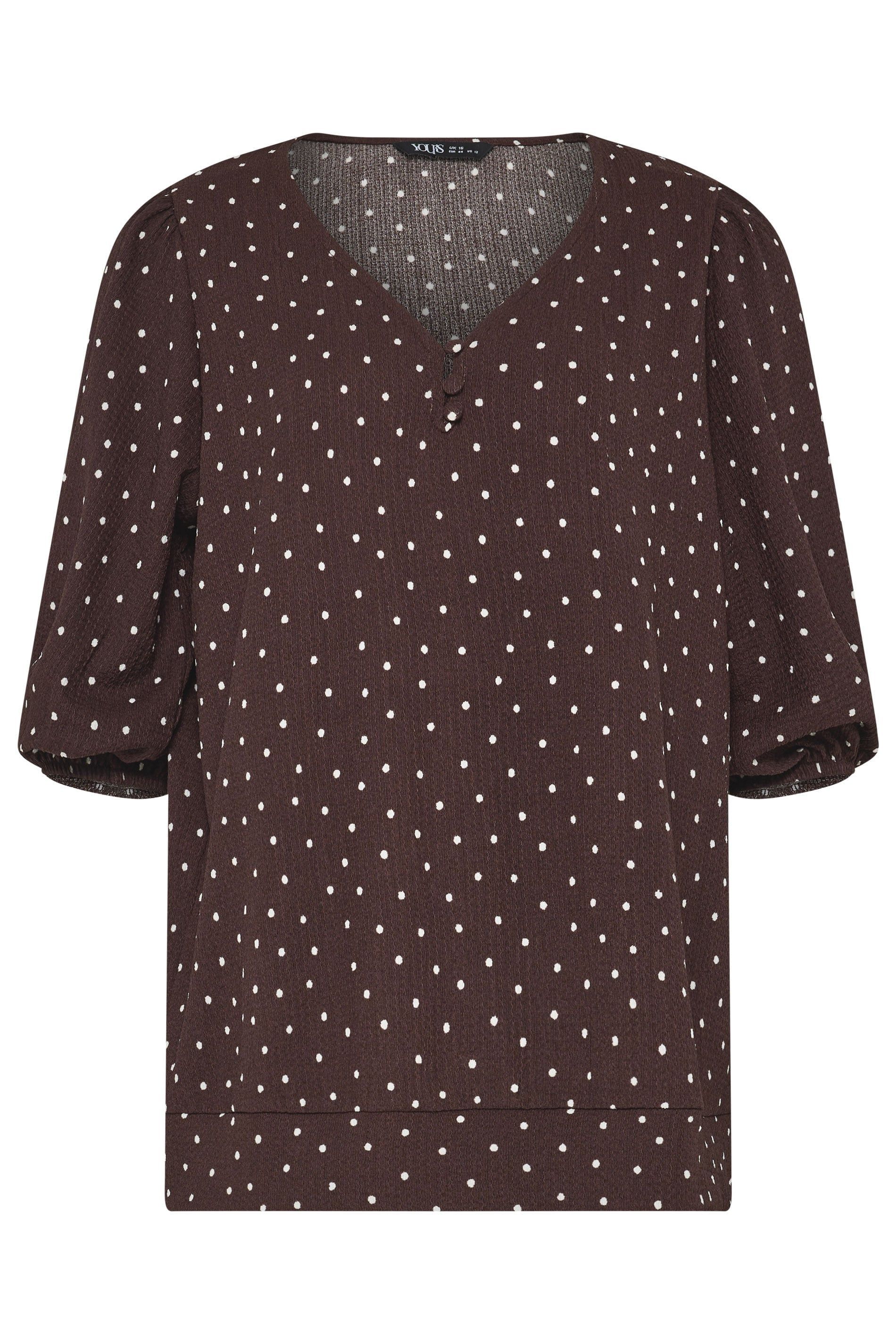 Yours Polka Dot Puff Sleeve Top