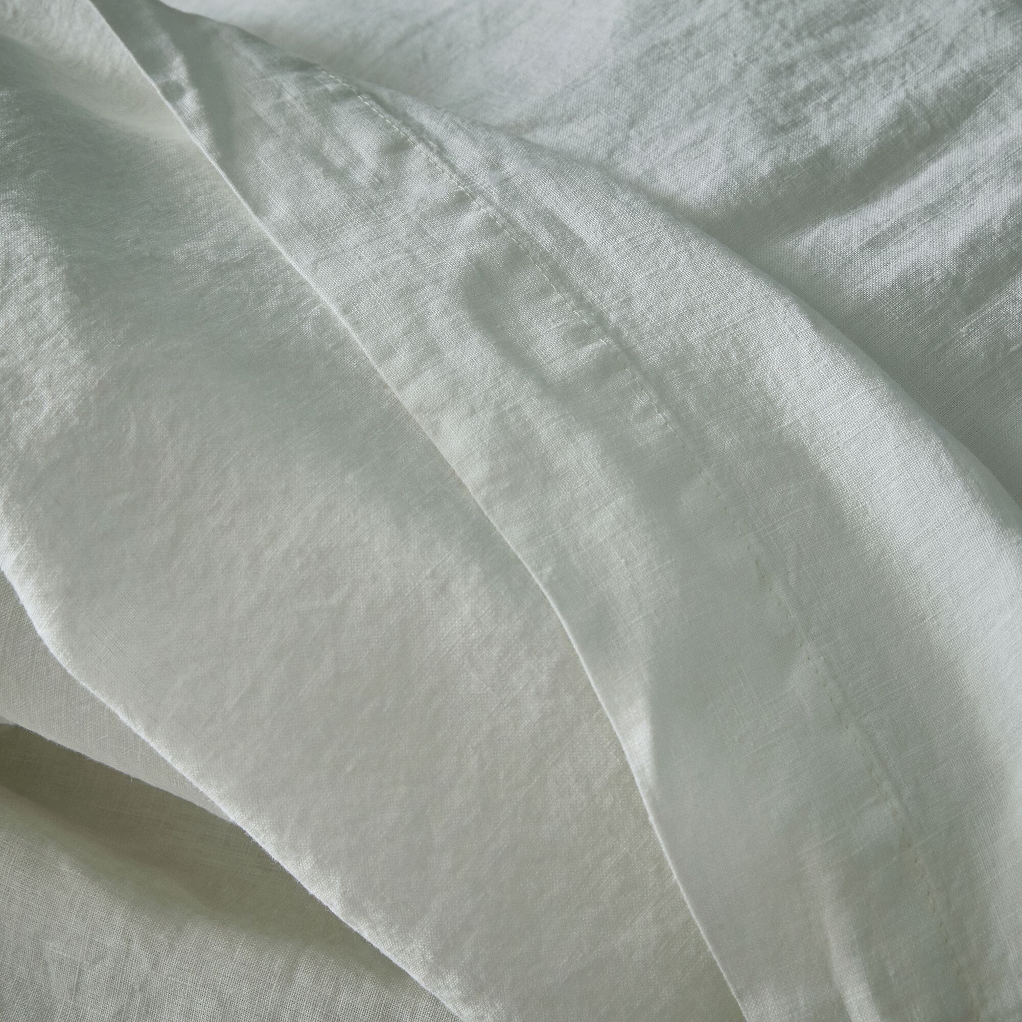 VENCE - Linge de lit uni en lin lavé - blanc capelan