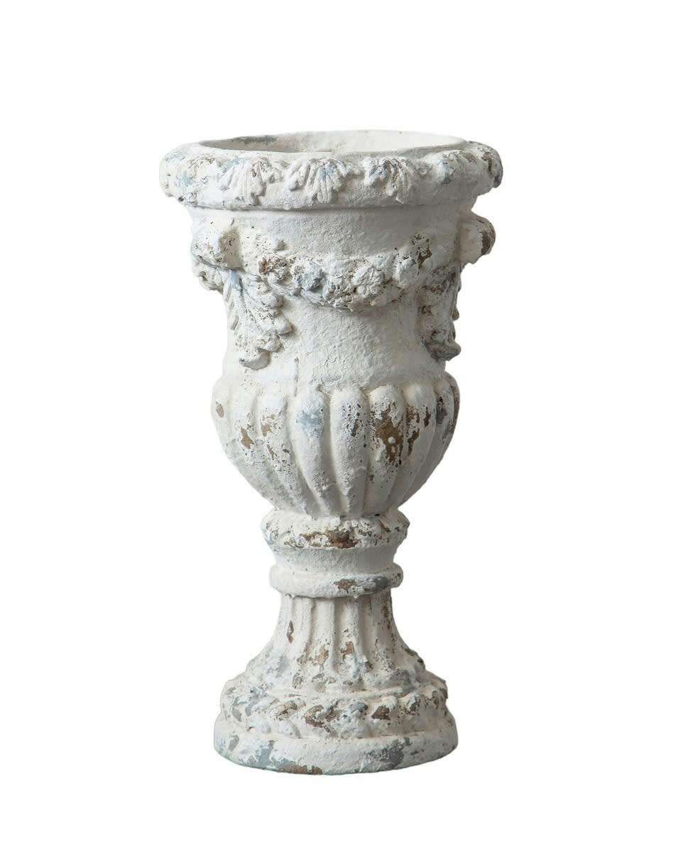 VICTORIA - Pot décoratif en ciment blanchi