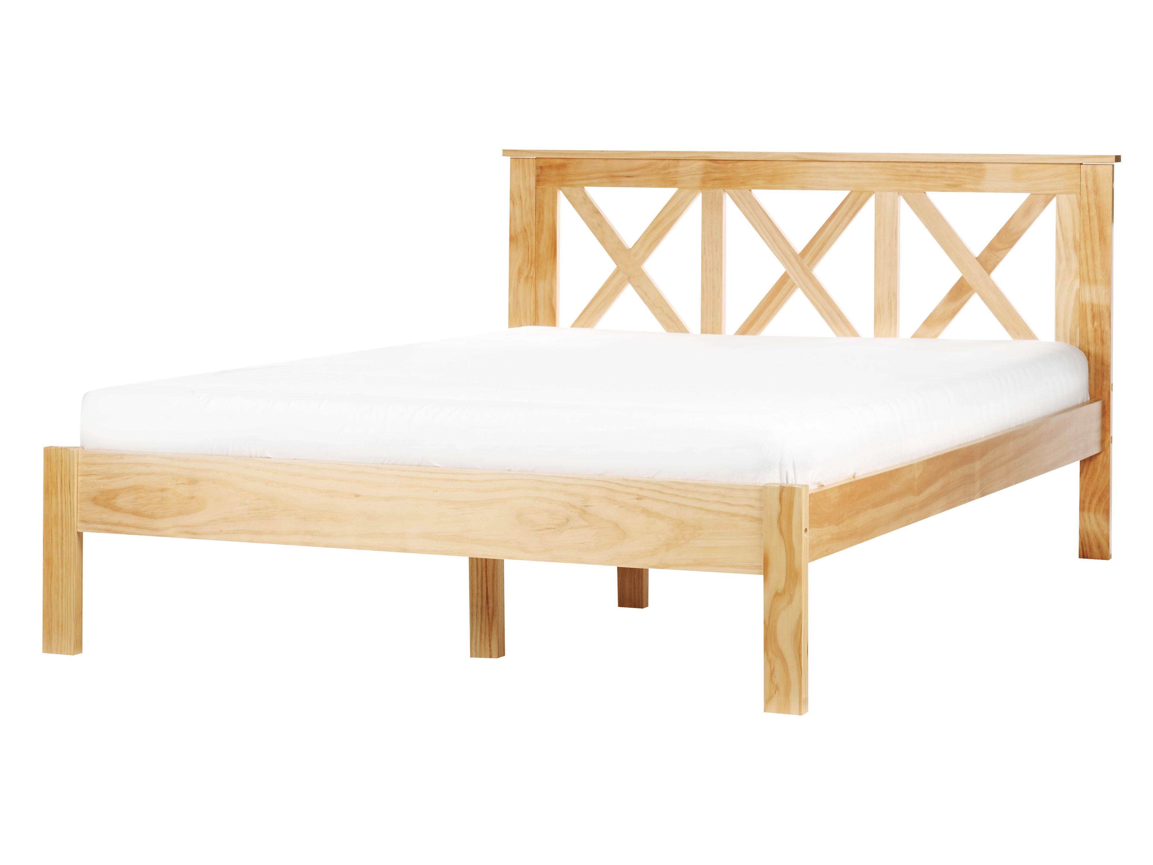 Bed Pine Wood TANNAY 140 x 200 cm (EU Double) Light Brown
