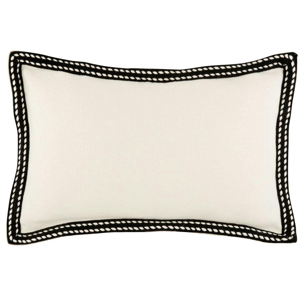 - Housse de coussin en coton et lin écrus 30x50