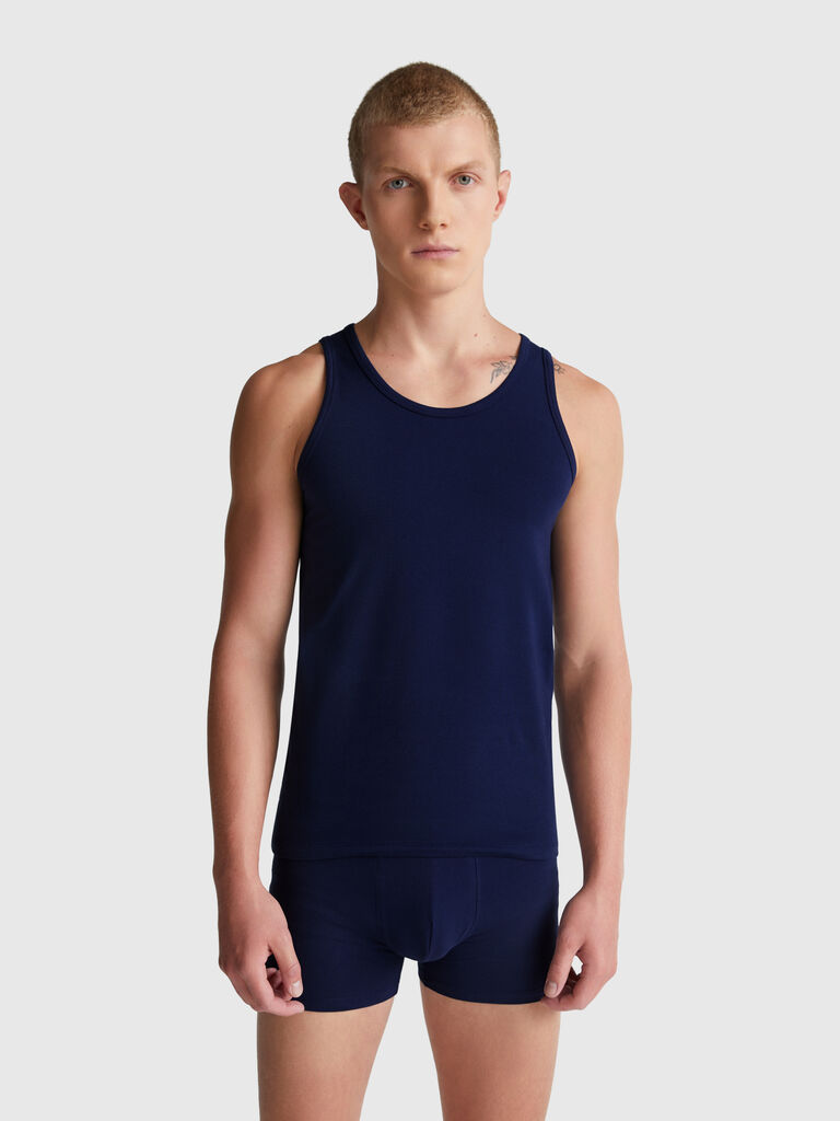 Tank top in stretch cotton