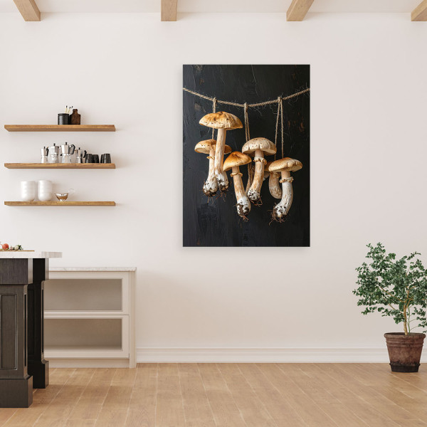 Obraz do kuchni restauracji baru jadalni, Suszone grzyby borowiki 20x30