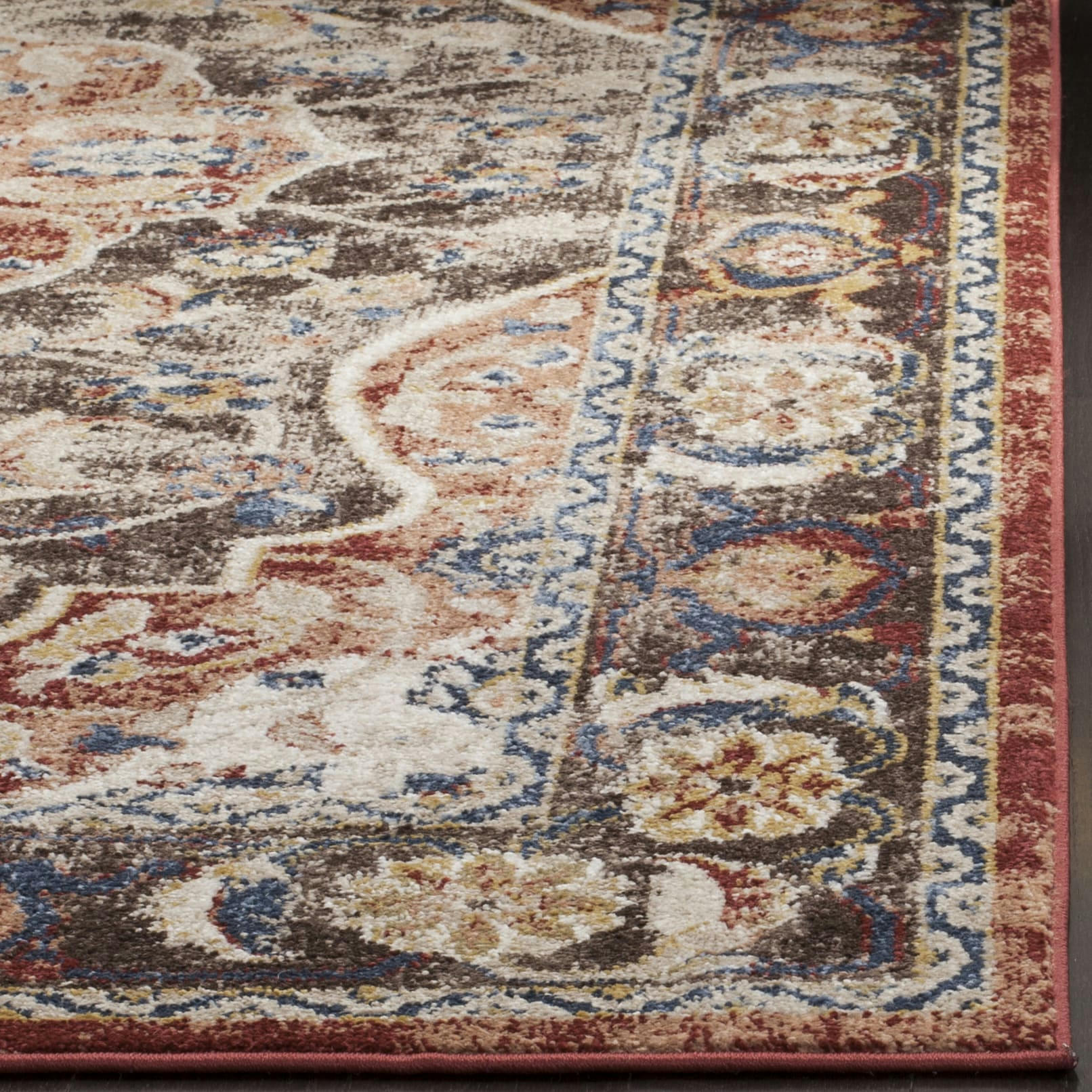 BIJAR - Tapis de salon interieur en marron & rouille, 122 x 183 cm