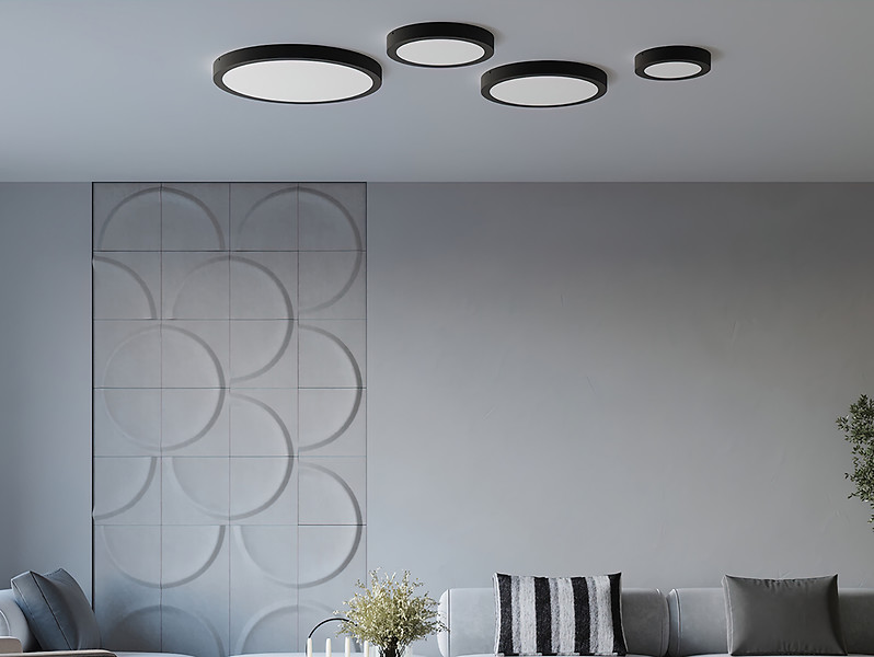 Plafon Onyx LED 30 cm aluminiowy czarny