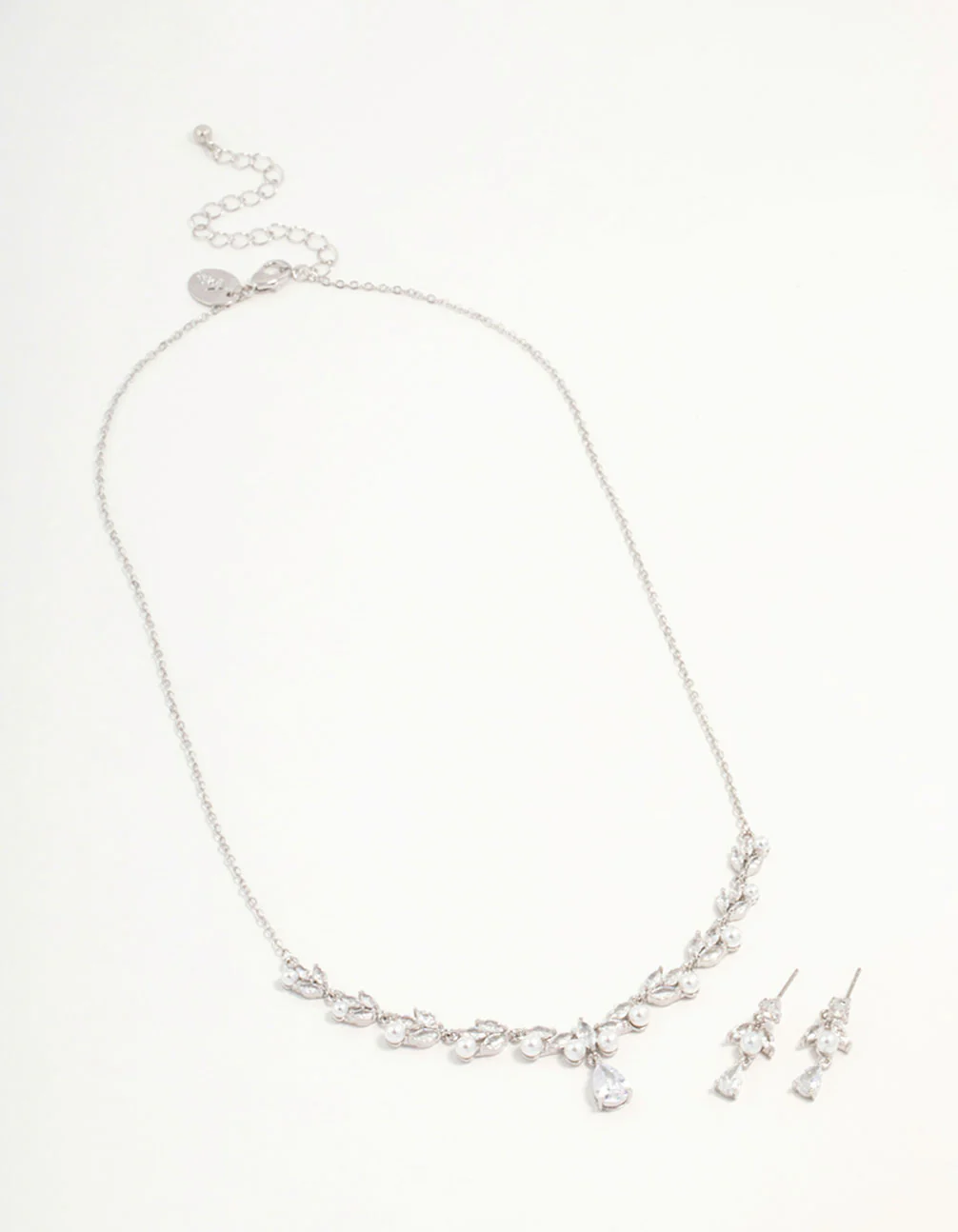 Silver Cubic Zirconia & Pearl Jewellery Set