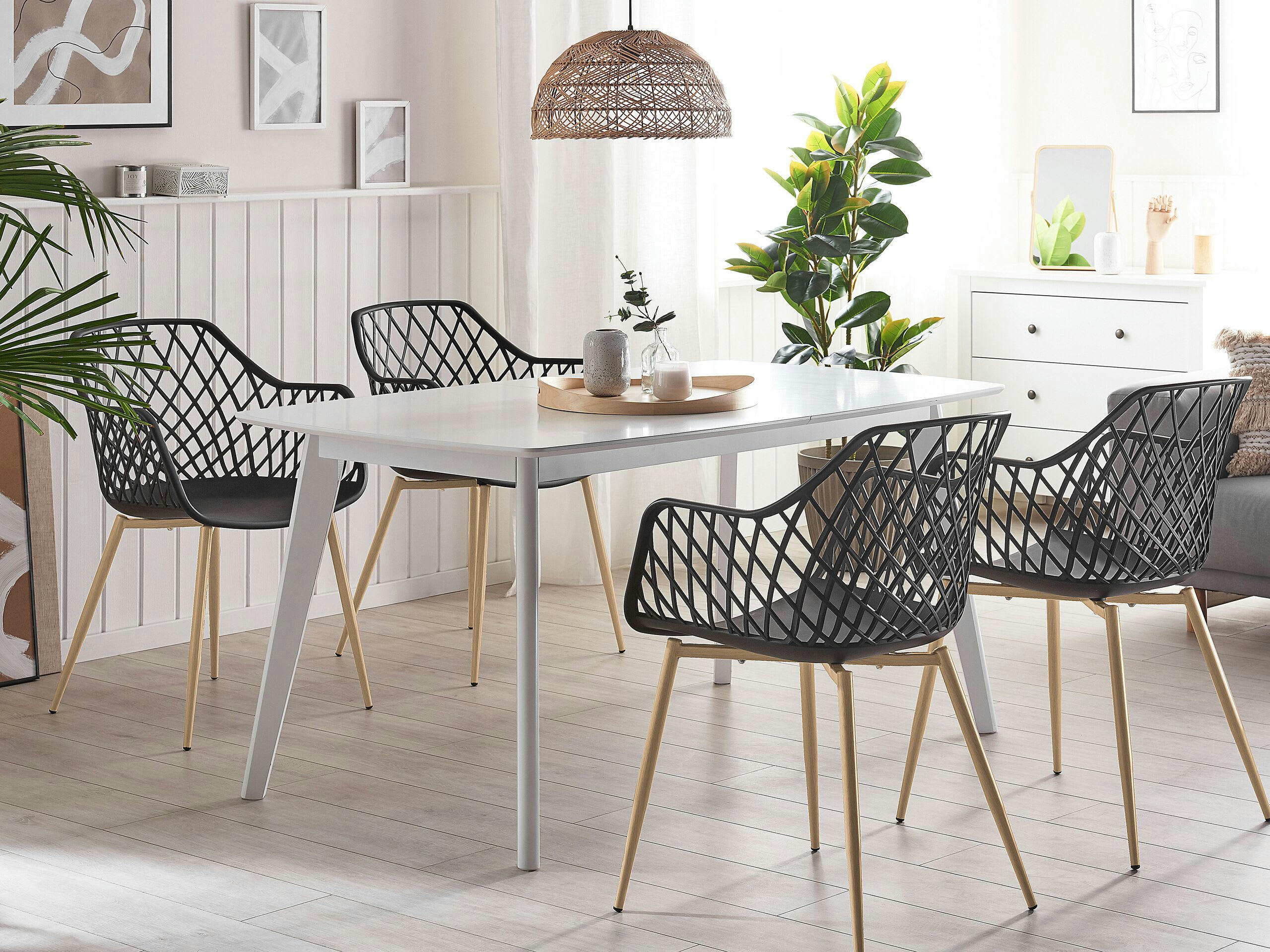 NASHUA - Lot de 2 chaises de salle à manger noires