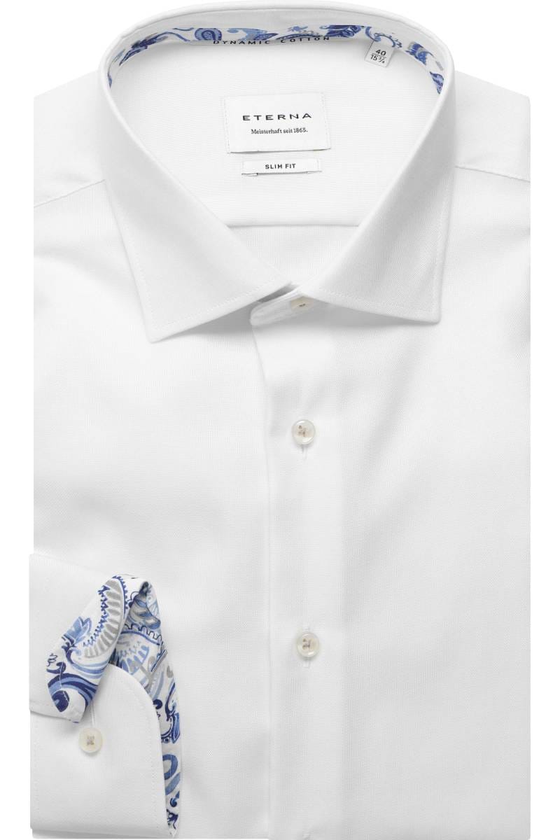 ETERNA Slim Fit Hemd weiss, Strukturiert