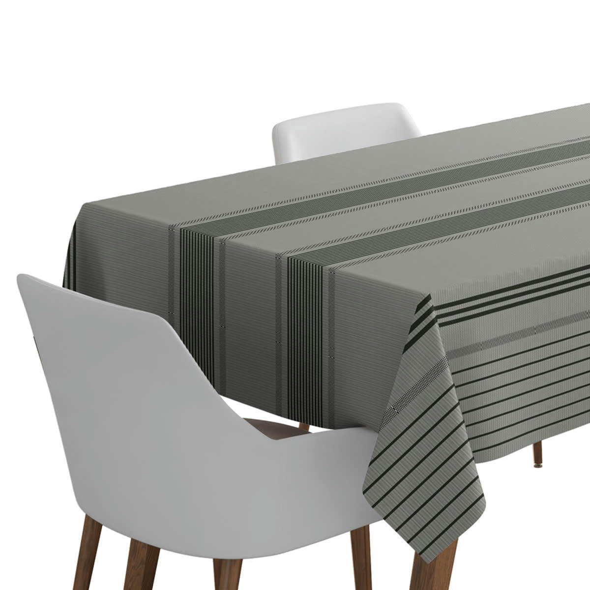 BERRAIN - Nappe enduite coton Gris 170x300 cm