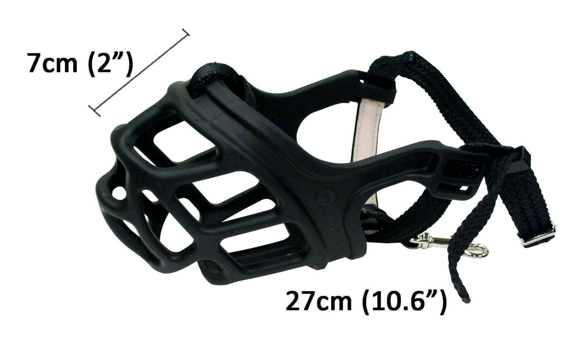 Zeus Alpha Dog Muzzle, Prevent Barking, Biting and Chewing, Assorted Sizes, Black