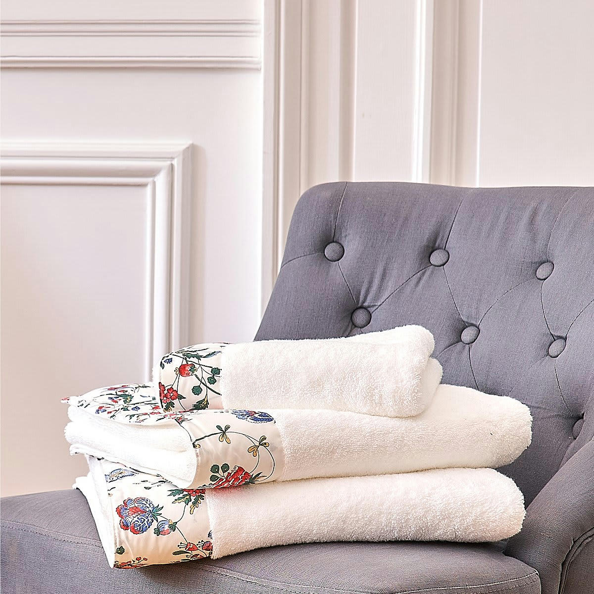 BASTIDE - Drap de bain coton blanc 90x150 cm