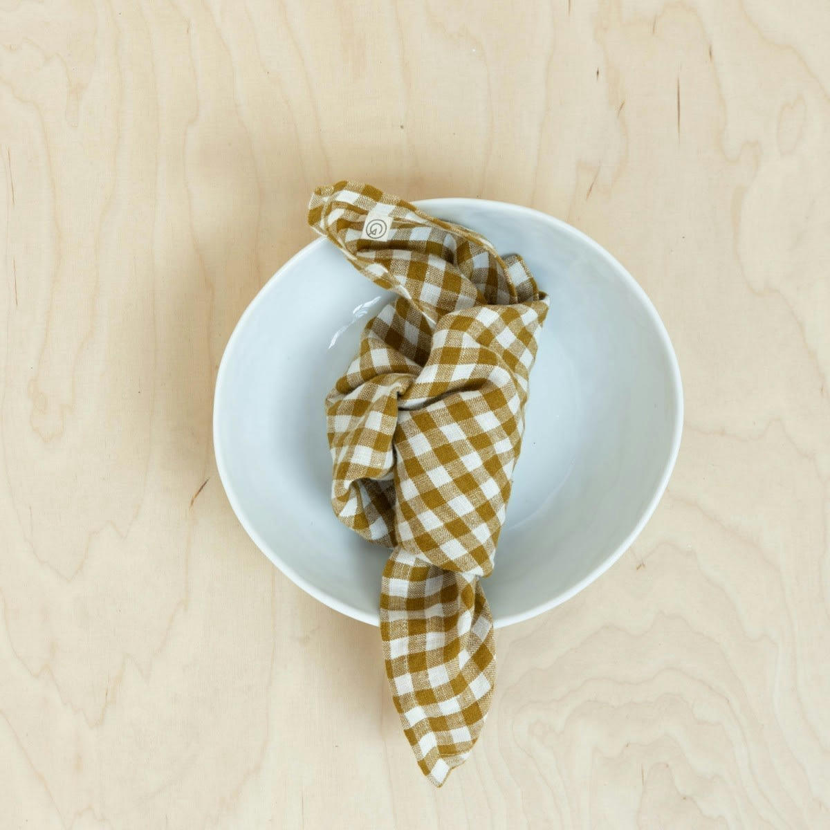 HÔTEL PARTICULIER - Serviette en lin lavé vichy jaune 45x45