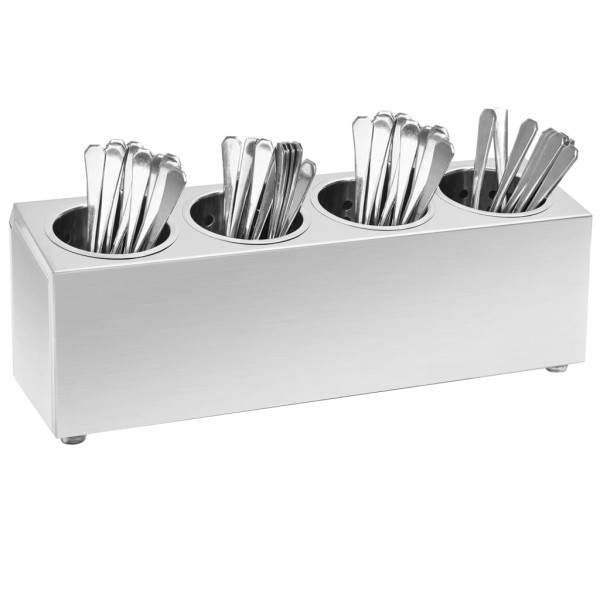 Pojemnik na sztućce Srebrny 50.5 x 15 x 18 cm Stal vidaXL