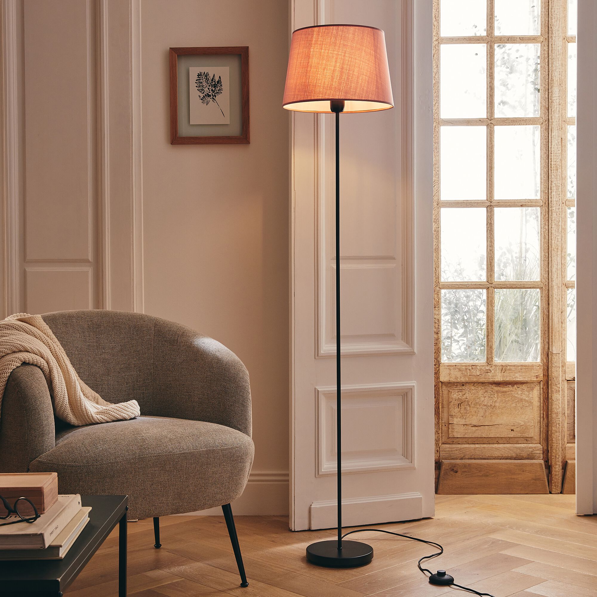 MIKY - Pied de lampadaire en métal - H140cm noir