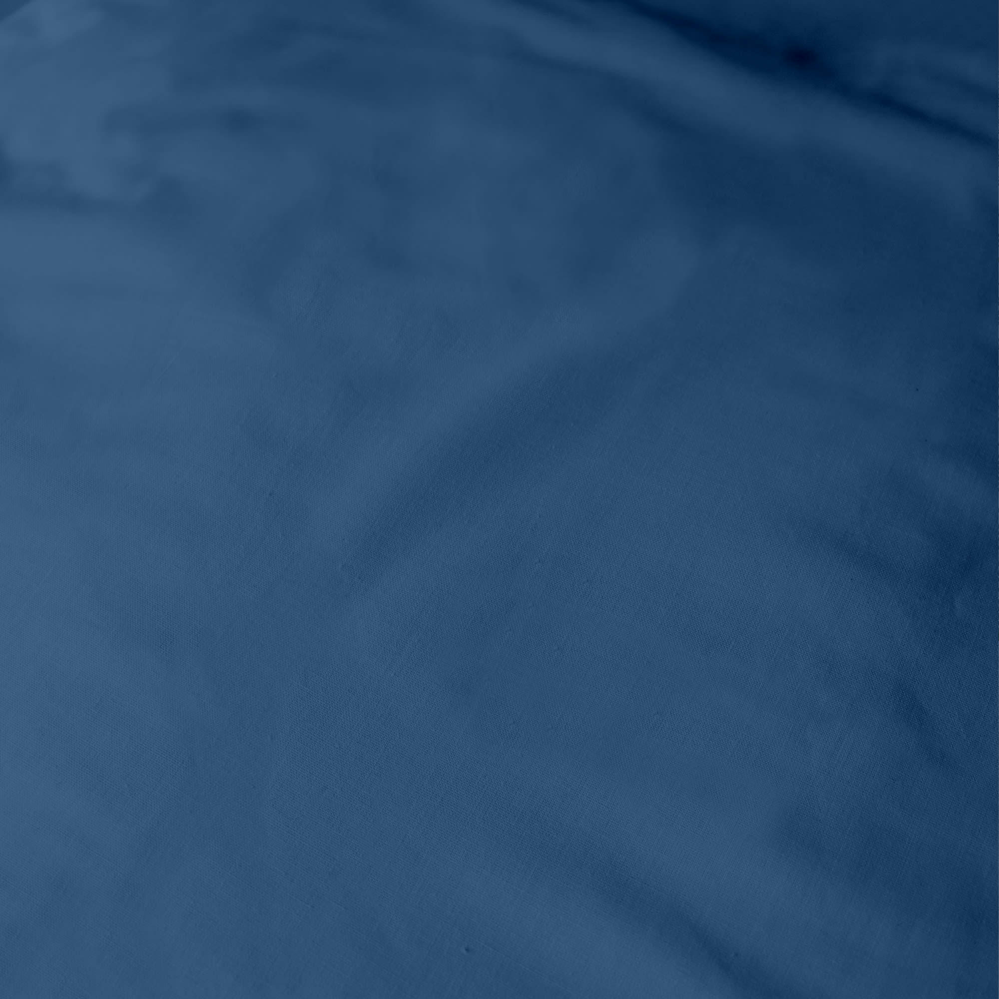 DOUCE NUIT - Drap-housse uni percale BIO Bleu Paon 140x190/200cm - Bonnet 30cm