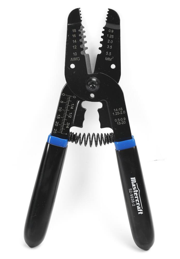 Mastercraft 6-in-1 Calibrated Wire Stripper, 10-18 AWG, Black