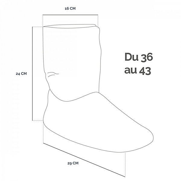 Boots, bottes, chaussons chauffants micro ondes déhoussables - Du 36 au 43 - Gris clair - Vivezen