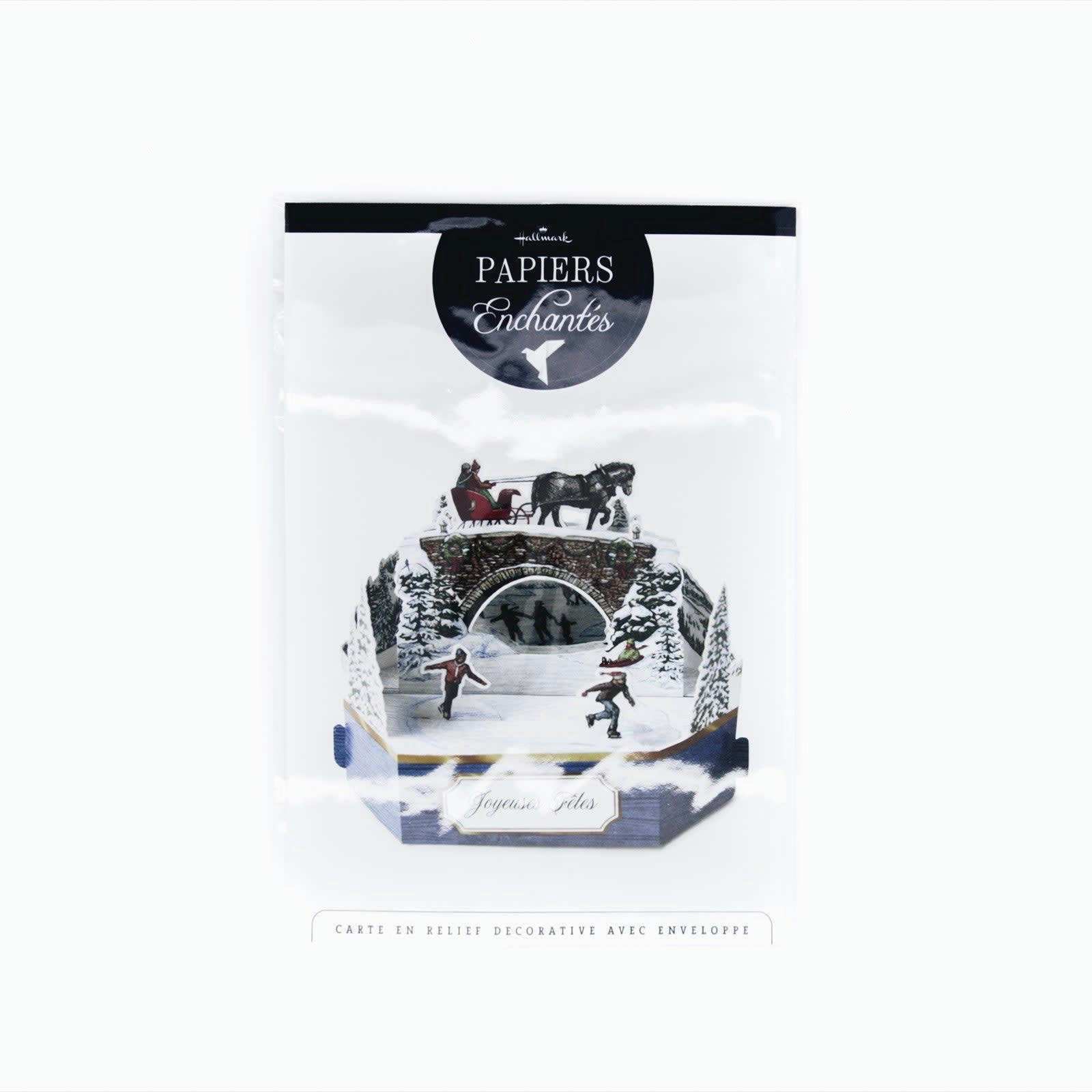 - Carte de voeux noël pop-up 3d patinoire de noël