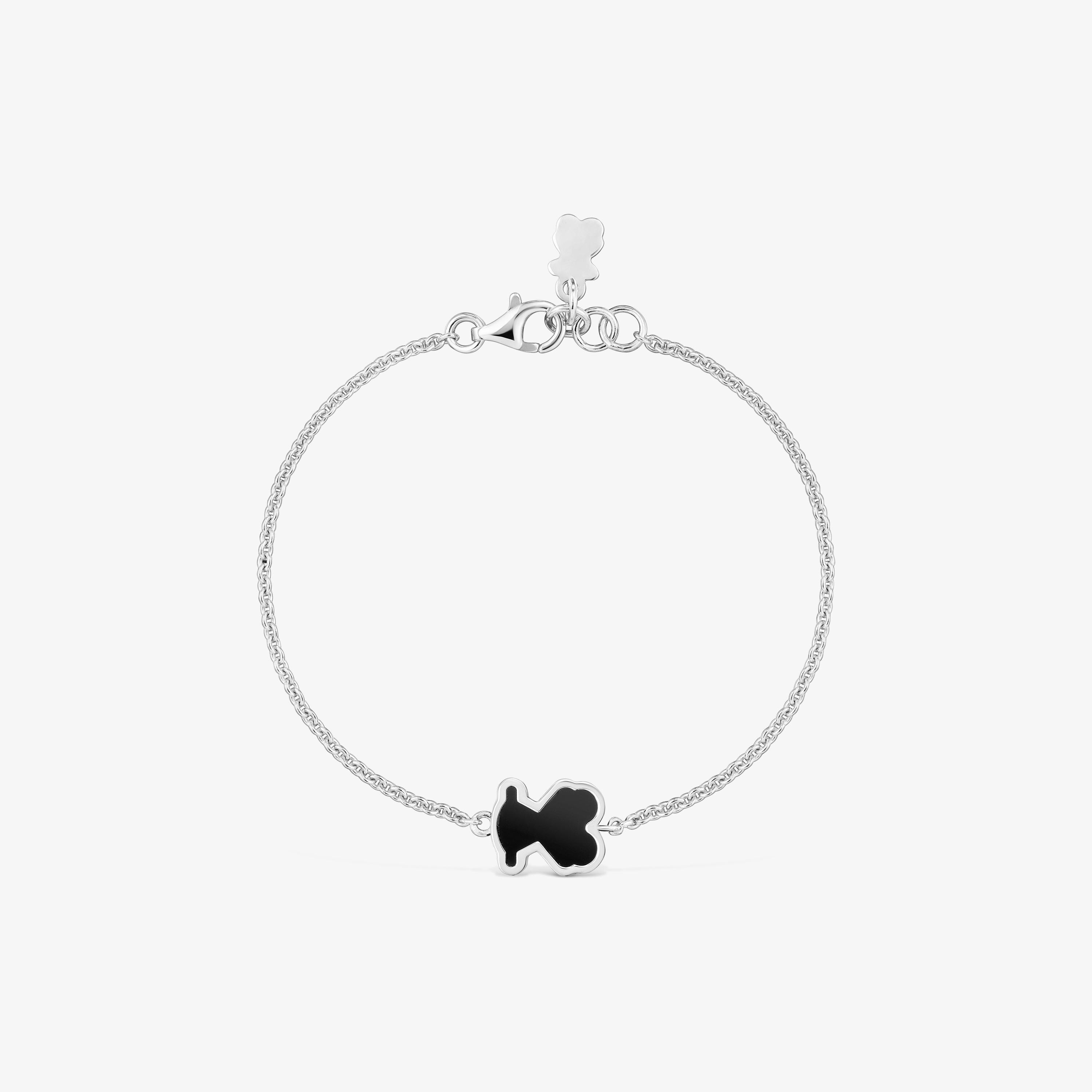 Pulsera de plata y metacrilato negro Galaxy