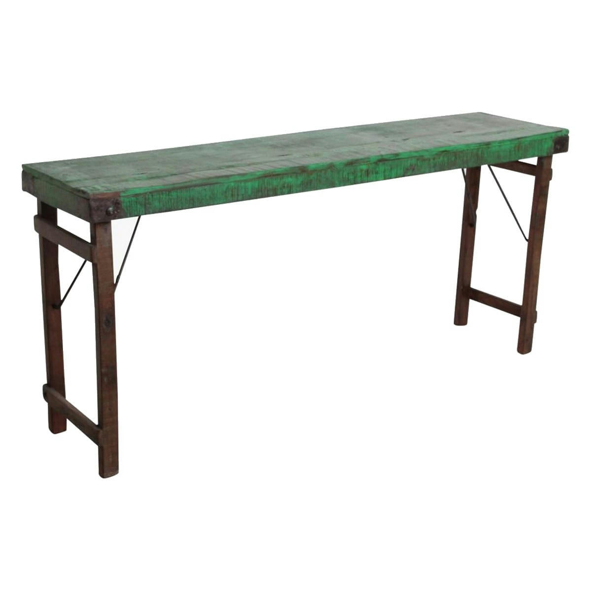 VINTAGE - Console ancienne en bois vert