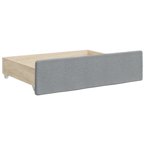NNEVL Daybed with Trundle and Drawers Light Grey 90x190 cm Fabric
