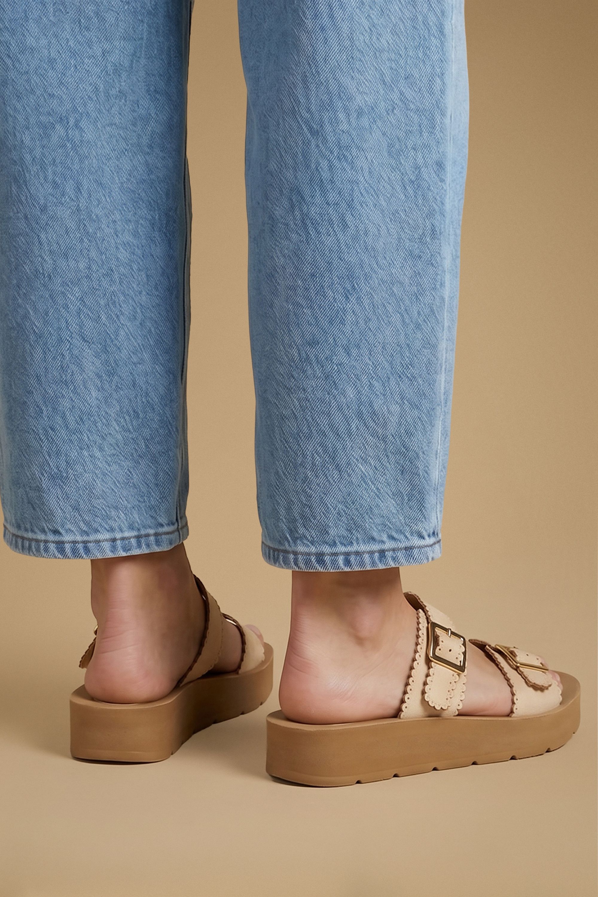 Oasis Annalysee Faux Suede Open Toe Footbed Sandals