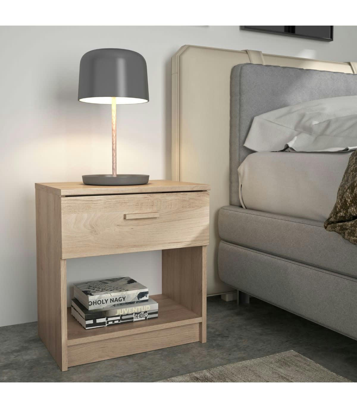 TULLE - Chevet 1 tiroir effet bois - L48 x H52 cm