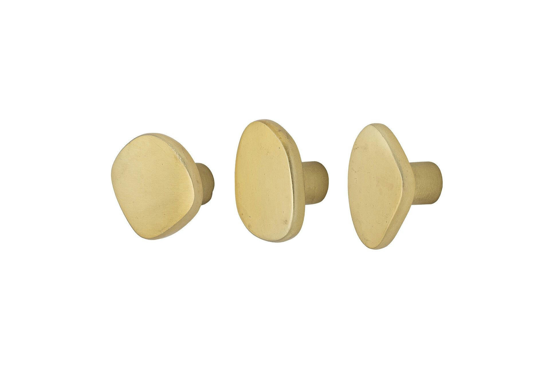 FERRI - Lot de 3 crochets en aluminium doré