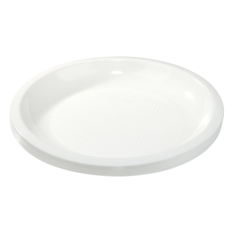 Assiette plate plastique x12 blanc Ø22cm