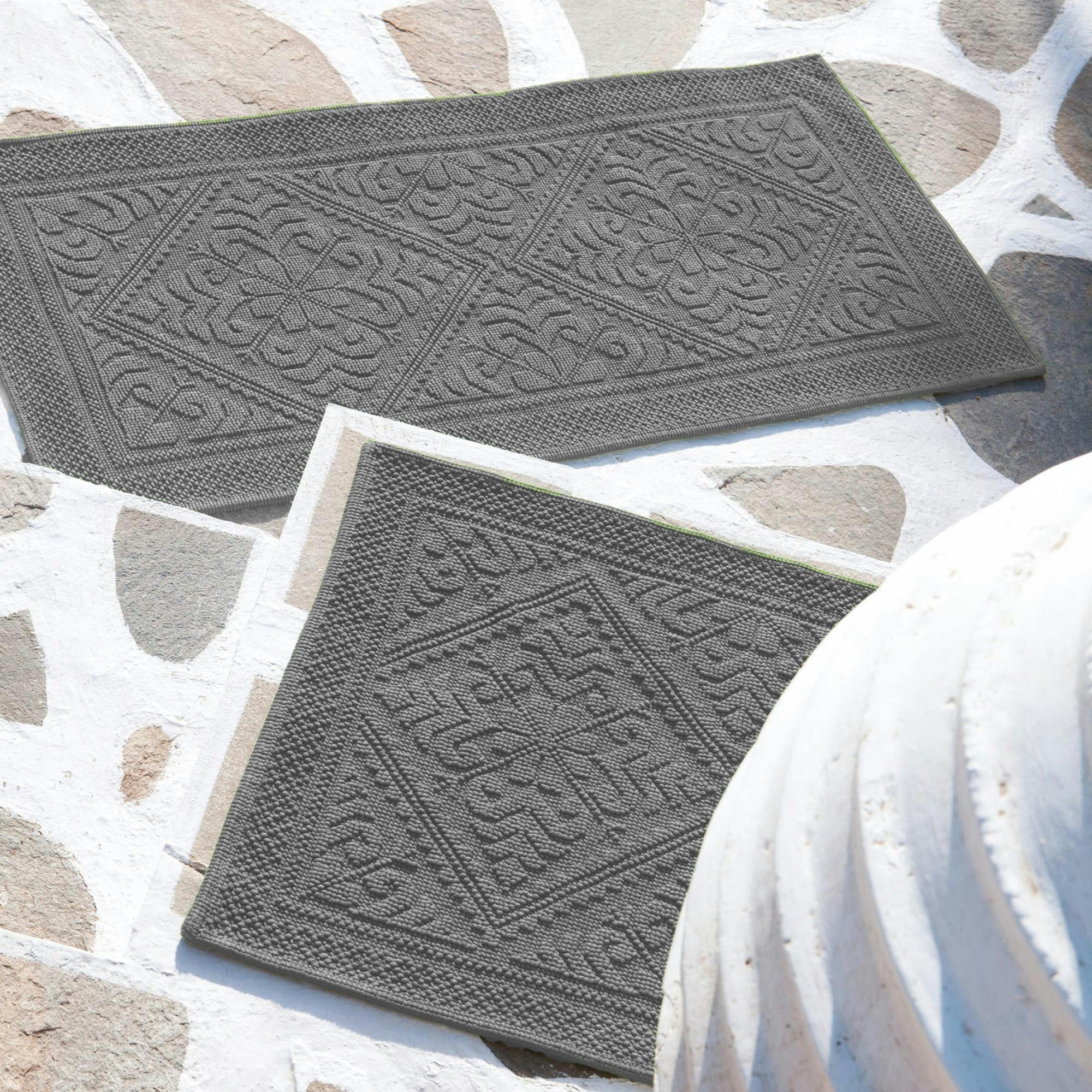 ENZO - Tapis de Bain  en coton souris 54 x 64
