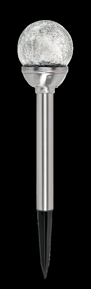 For Living Outdoor Warm White LED Solar Crackle Glass Garden & Pathway Stake Light