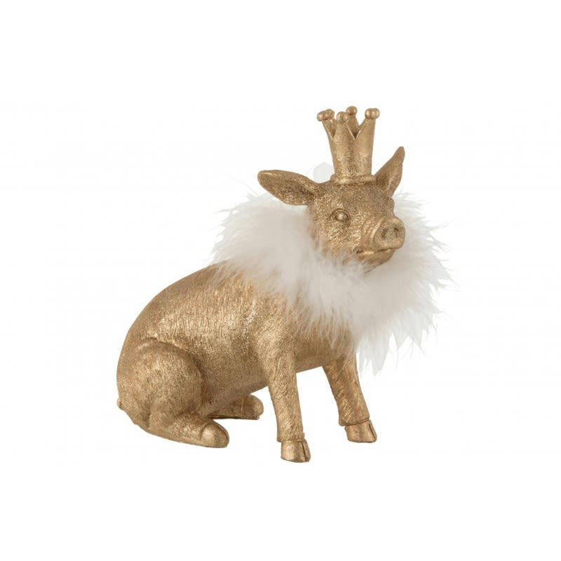 COCHON - Cochon couronne résine or