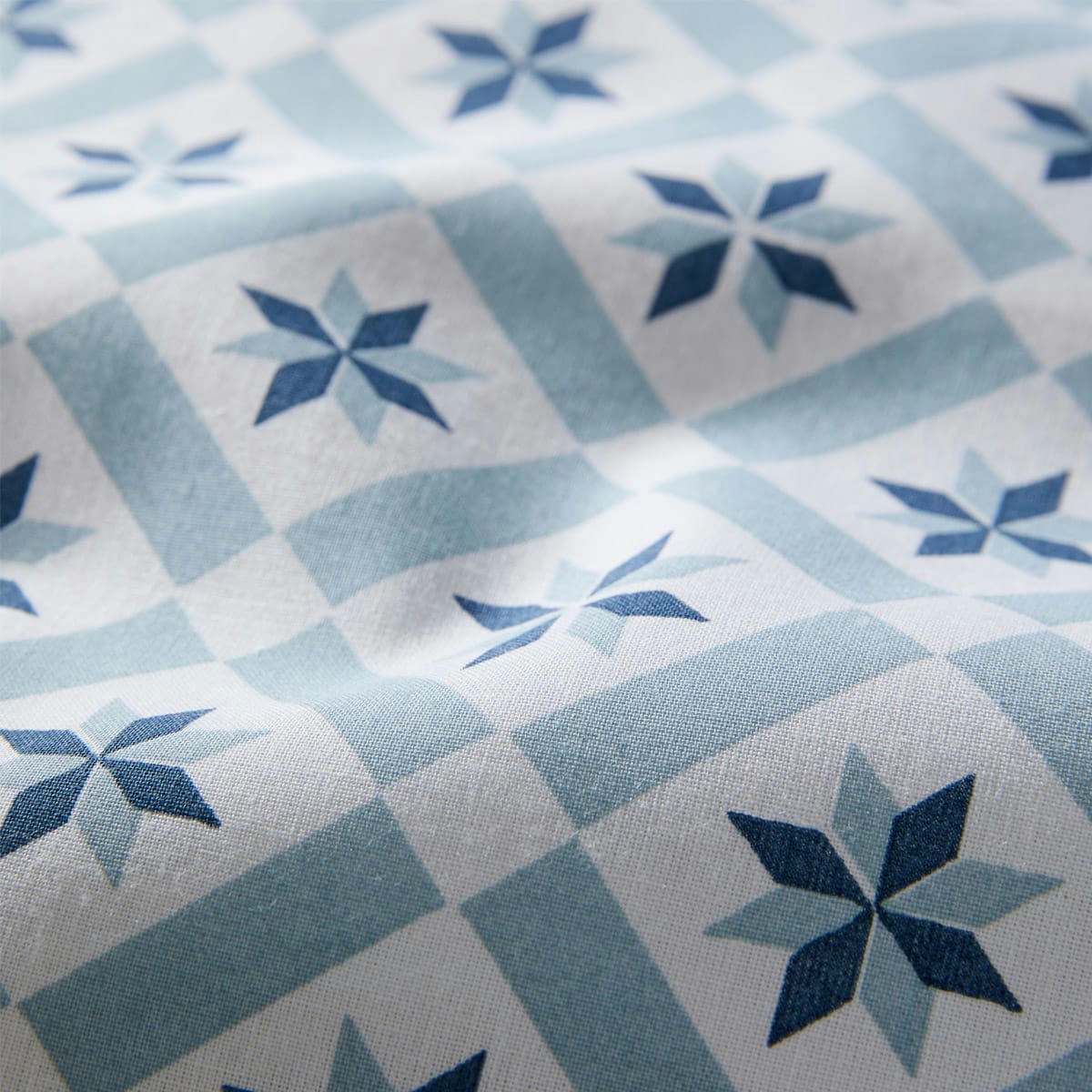 CHARLIE - Housse de couette en bambou bleu et blanc 240x220