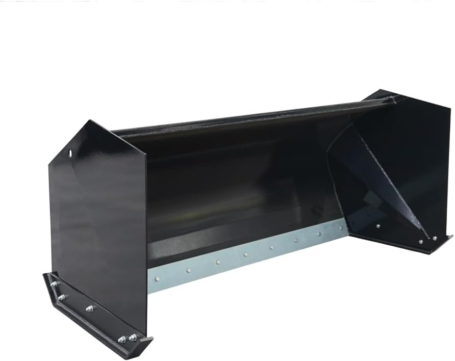 Skid Steer Snow Pusher Attachment  Single Box Snow Pusher for Skid Steer Loader  Heavy Duty Snow Removal Attachment  Universal Quick Attach for Clean Snow and Job Site Cleanup