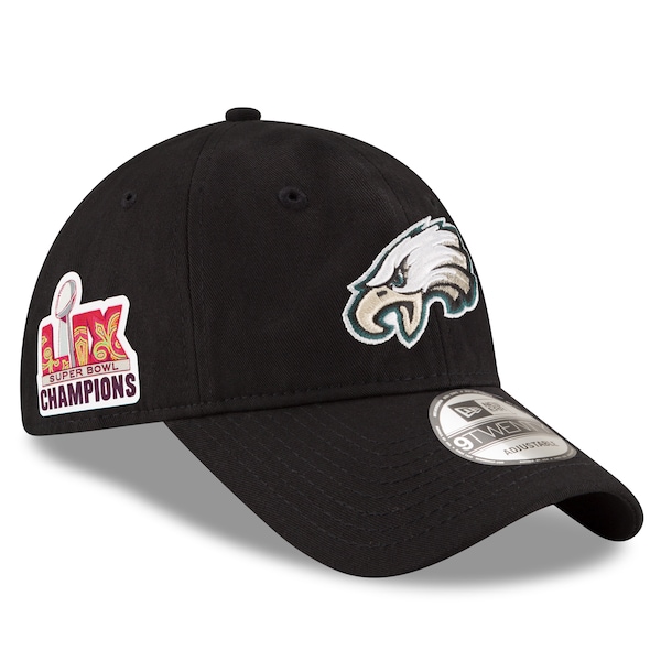 Philadelphia Eagles New Era Super Bowl LIX Champions Side Patch 9TWENTY Adjustable Hat - Black