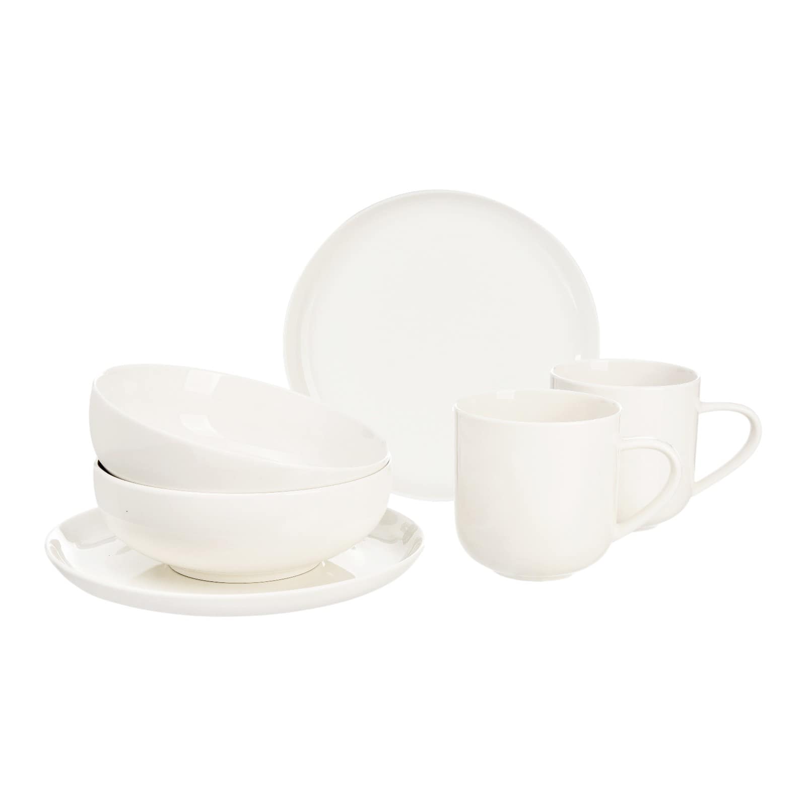 Frühstücks-Set Luna für 2 Personen Creme, 6 -tlg.