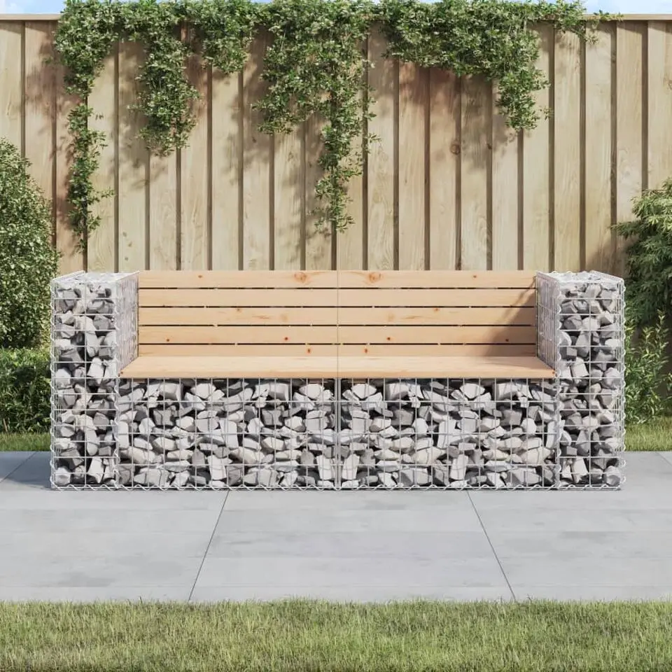 vidaXL - Tuinbank schanskorfontwerp - Massief grenenhout - 184x71x65,5 cm