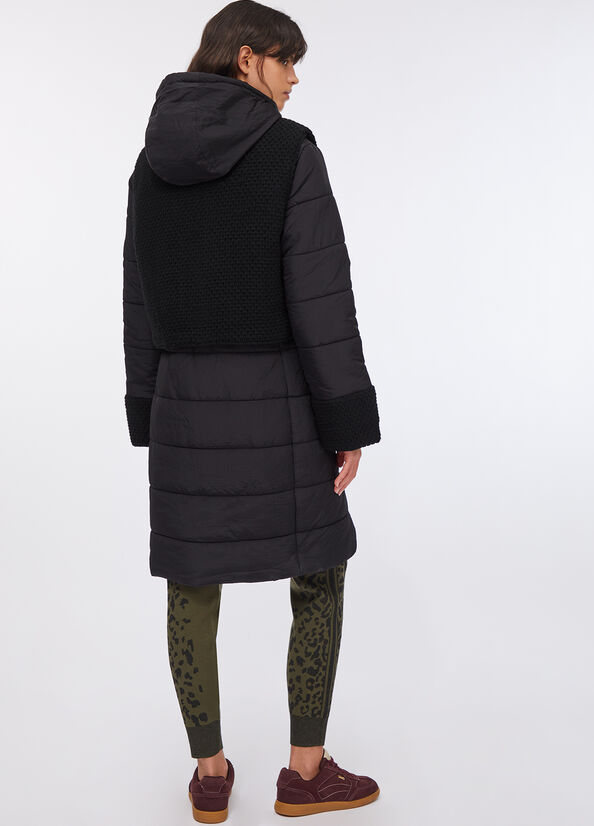 Giacca imbottita lunga con cappuccio