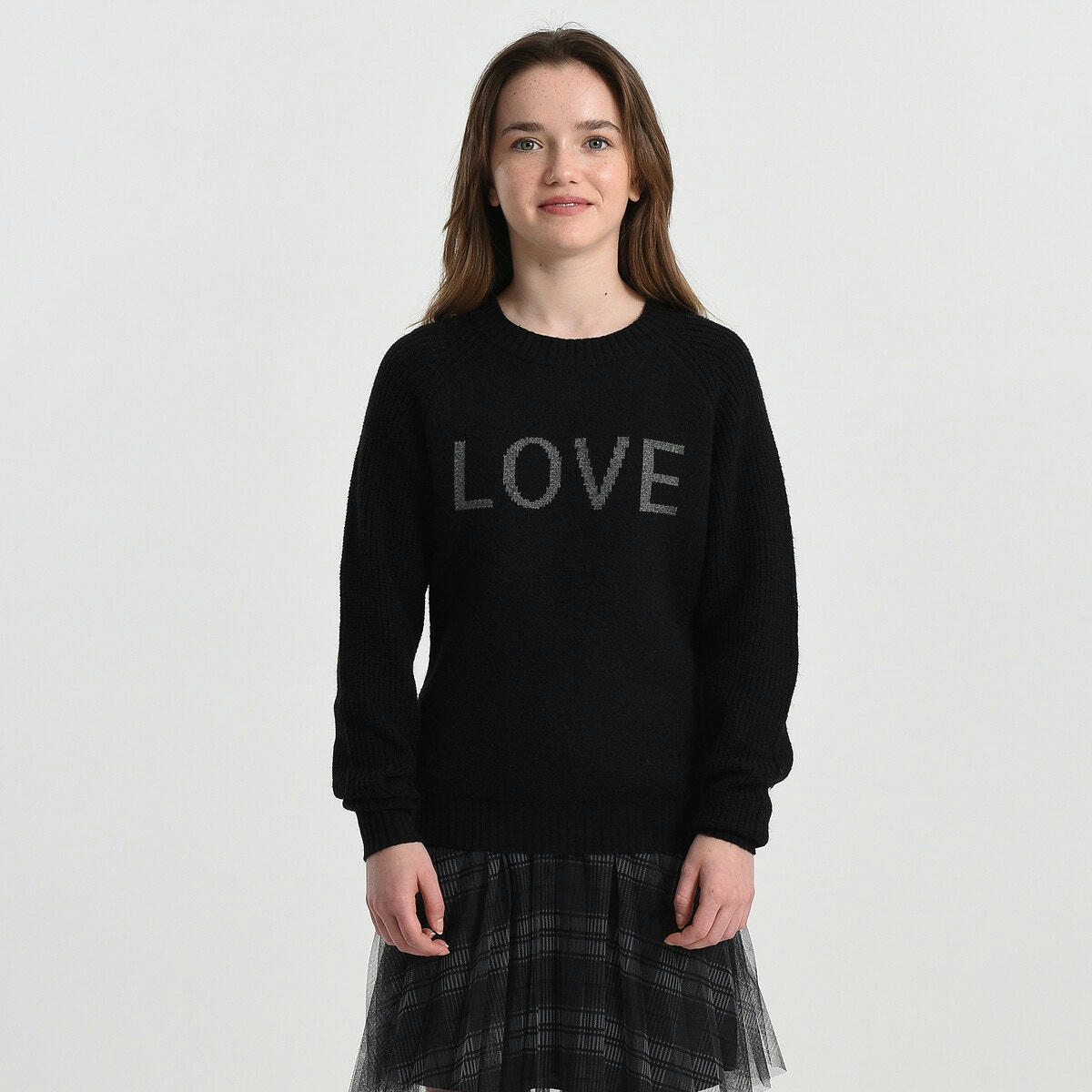 Pull jacquard col rond