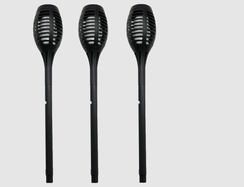 Solar Erdspieß LED 3er Schwarz