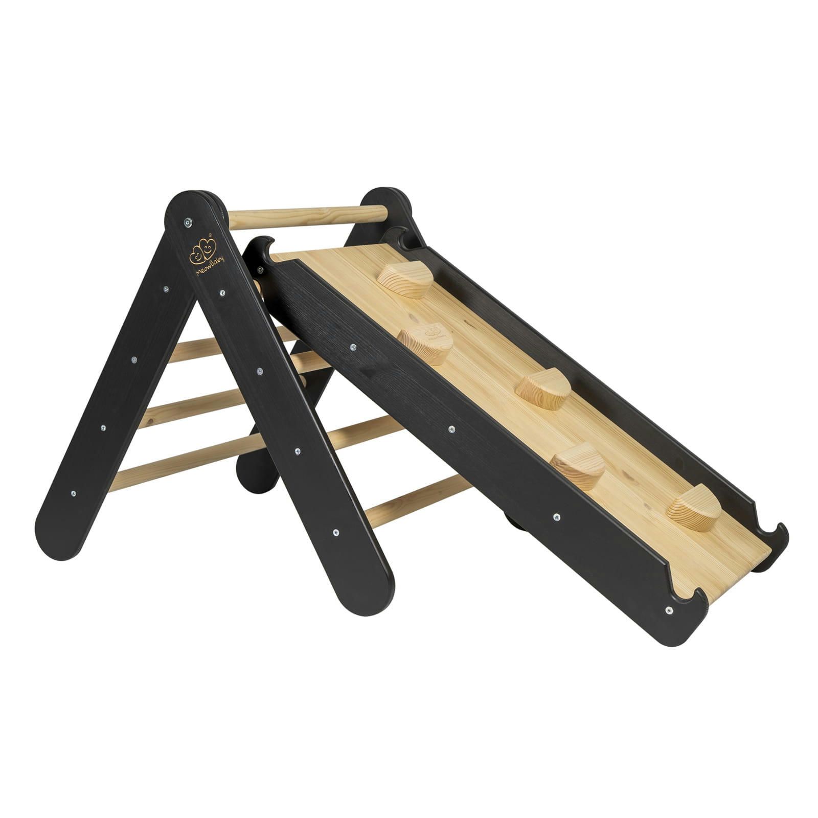 - Triangle d'escalade avec Toboggan pour Enfants - Montessori Noir