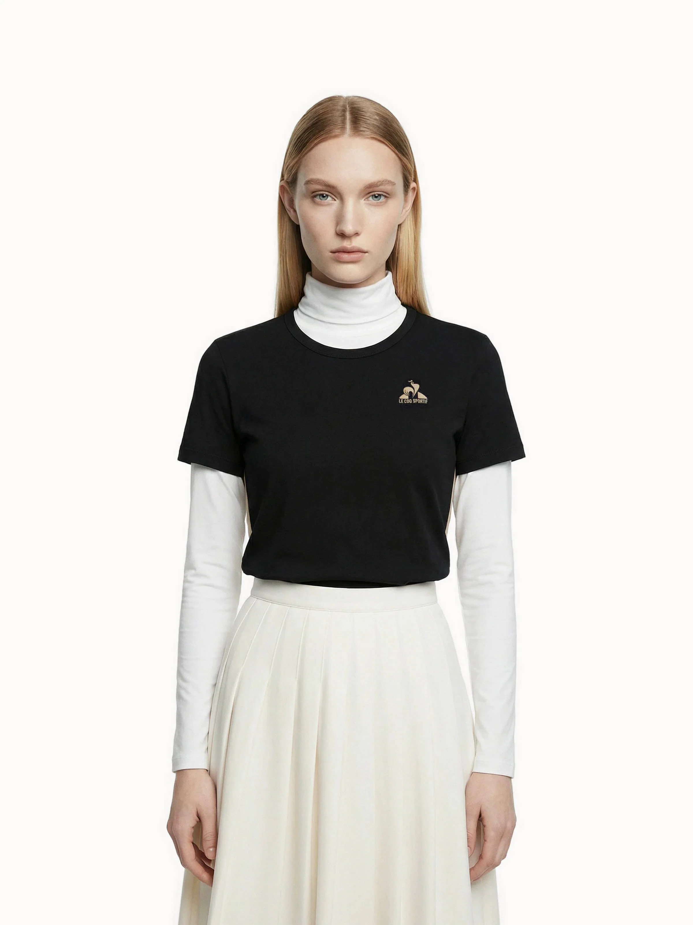 T-shirt en jersey de coton avec empiècements contrastés