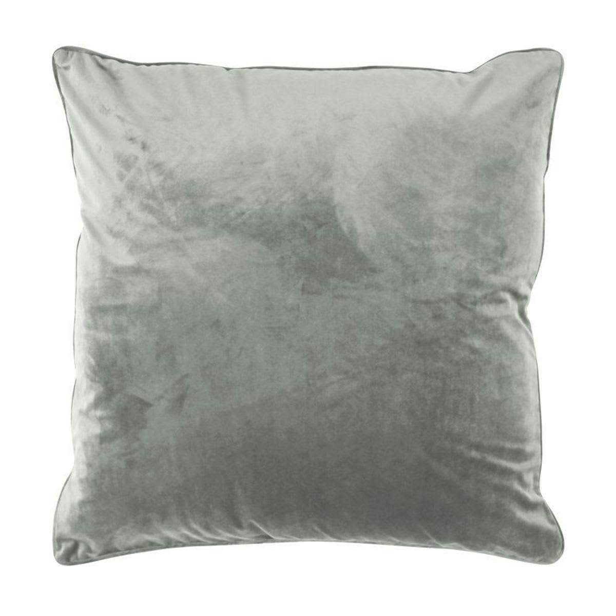 VELOURS - Coussin en velours gris clair 70x70
