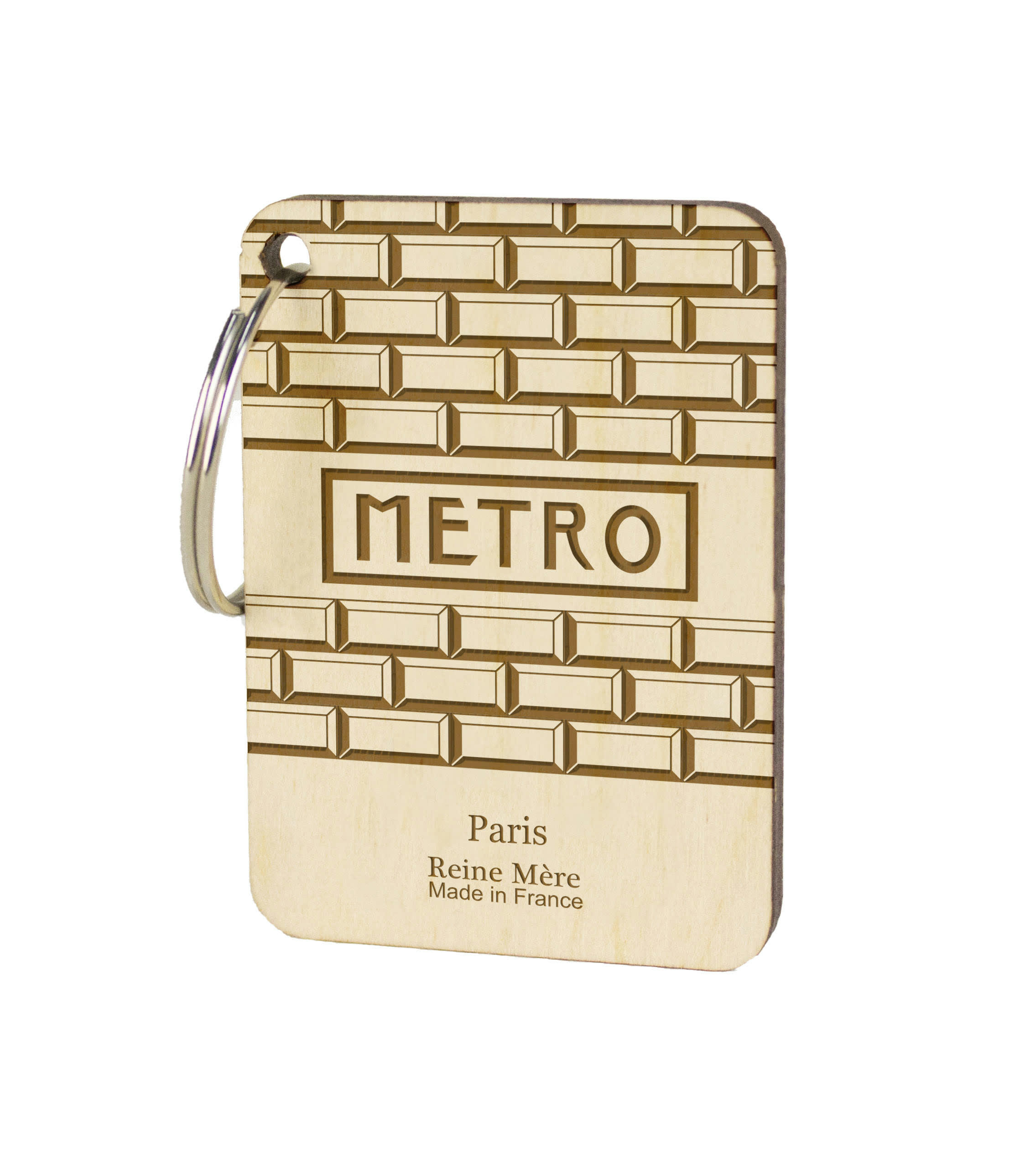 Brique du métro - Porte-clés en bois de bouleau made in france