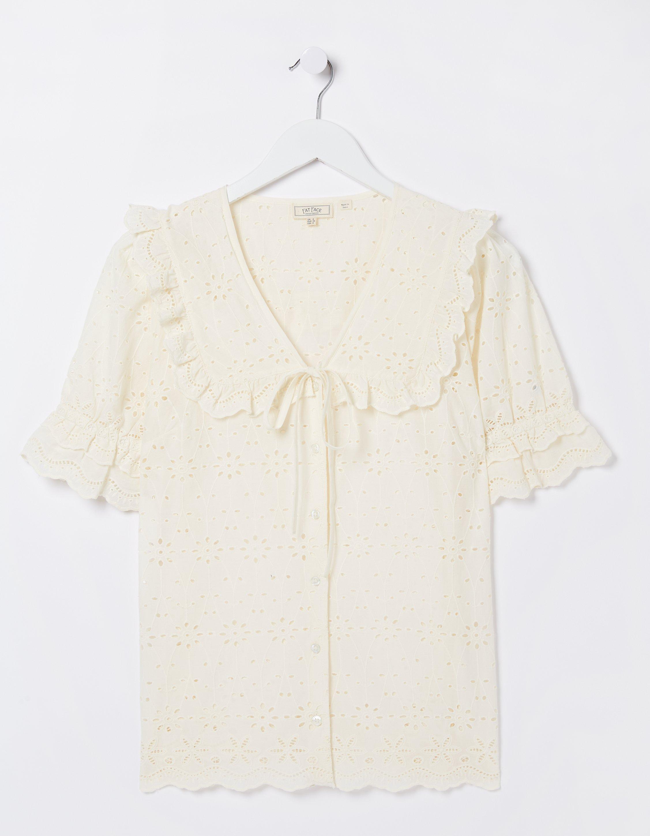 Tina Broderie Collar Blouse